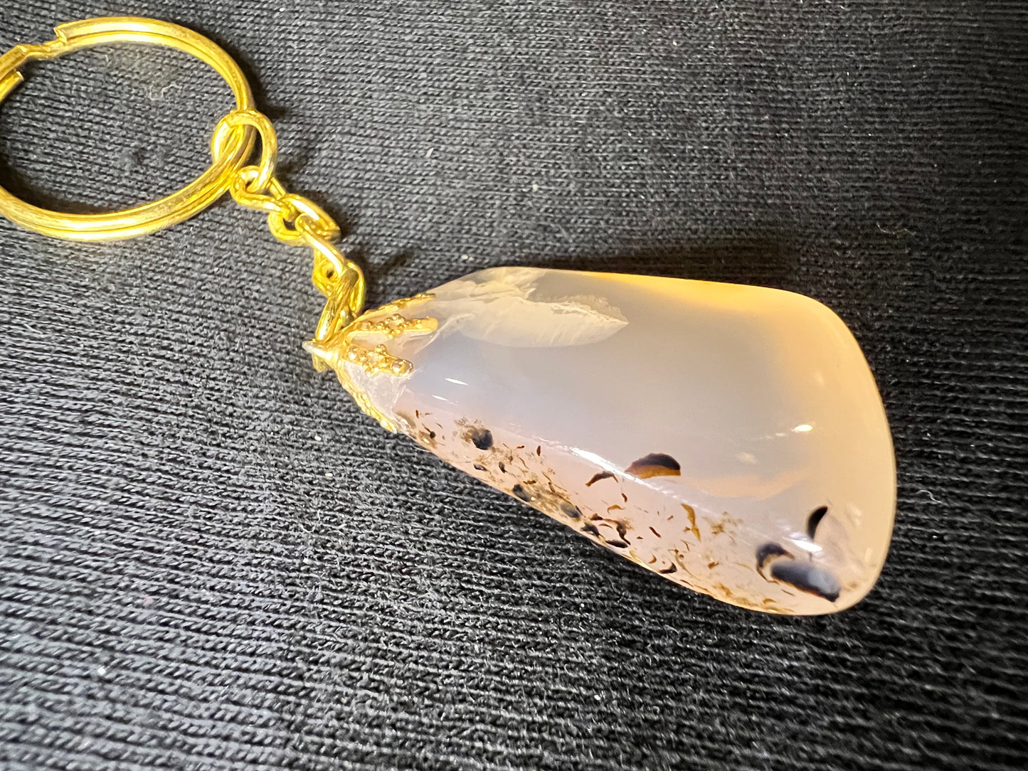 Quartz with black tourmaline Keychains!