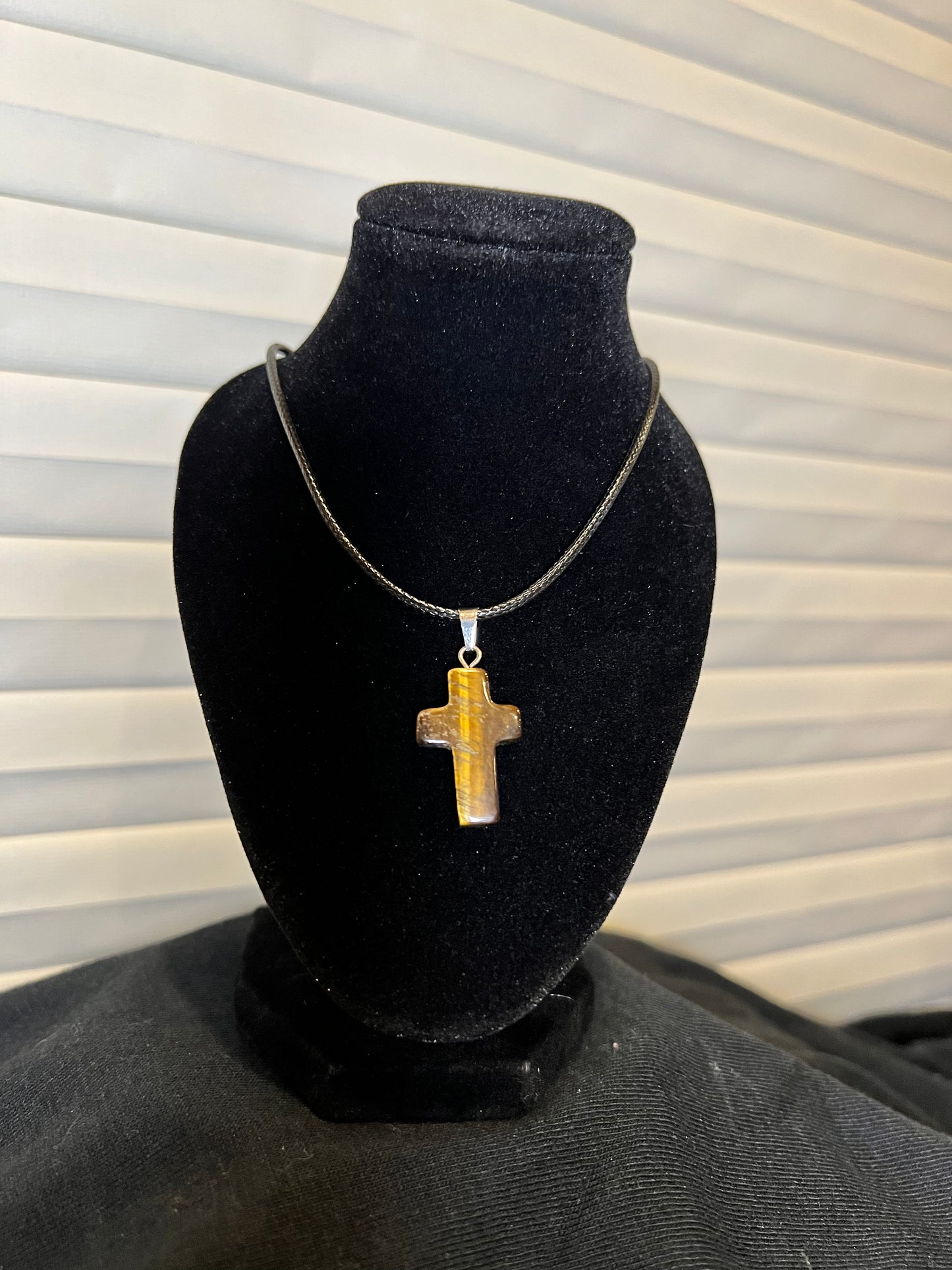 Tigers Eye Cross Necklace