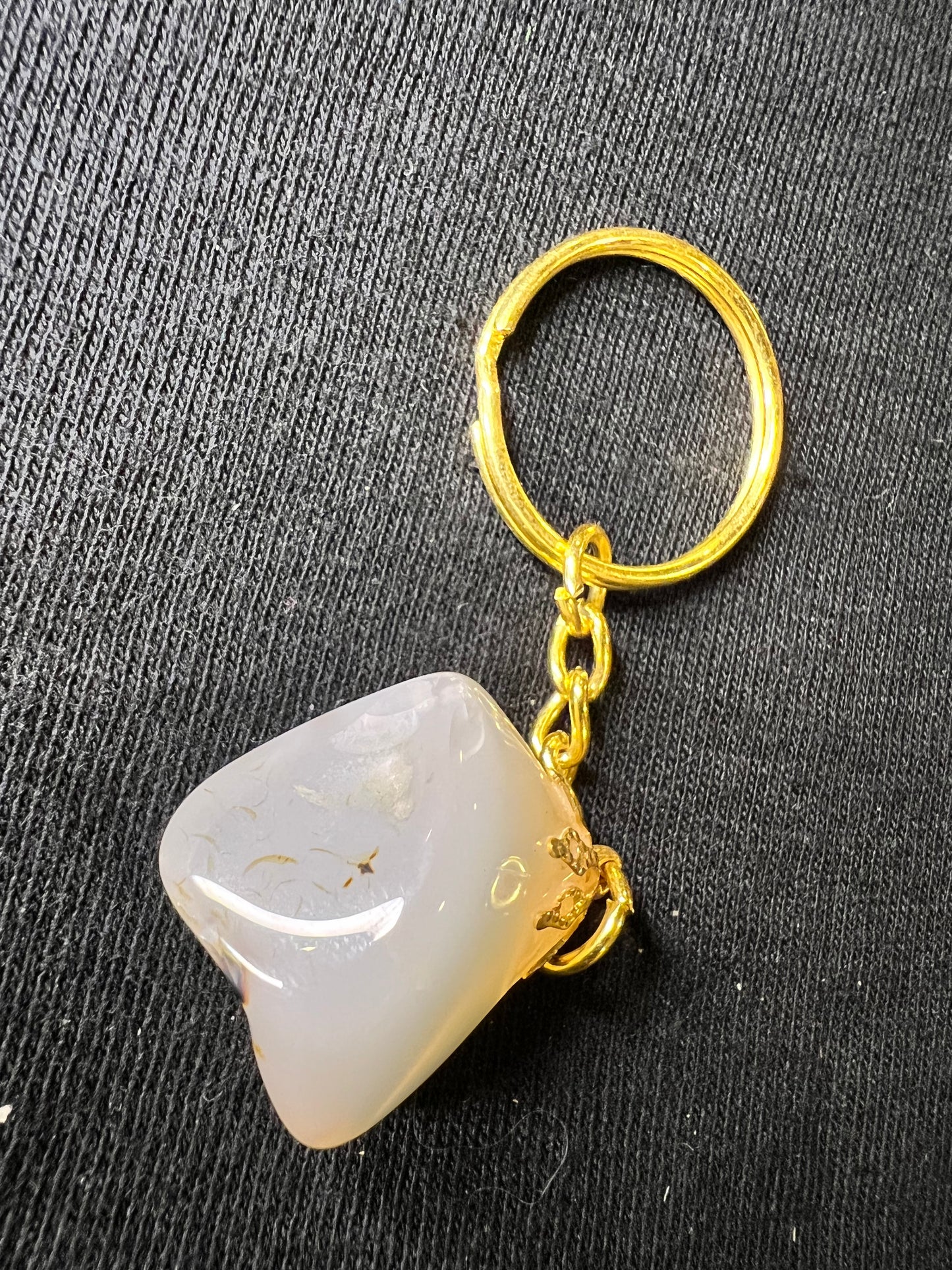 Quartz with black tourmaline Keychains!