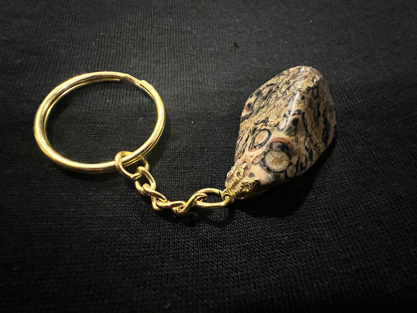 Leopard Skin Gemstone Keychains