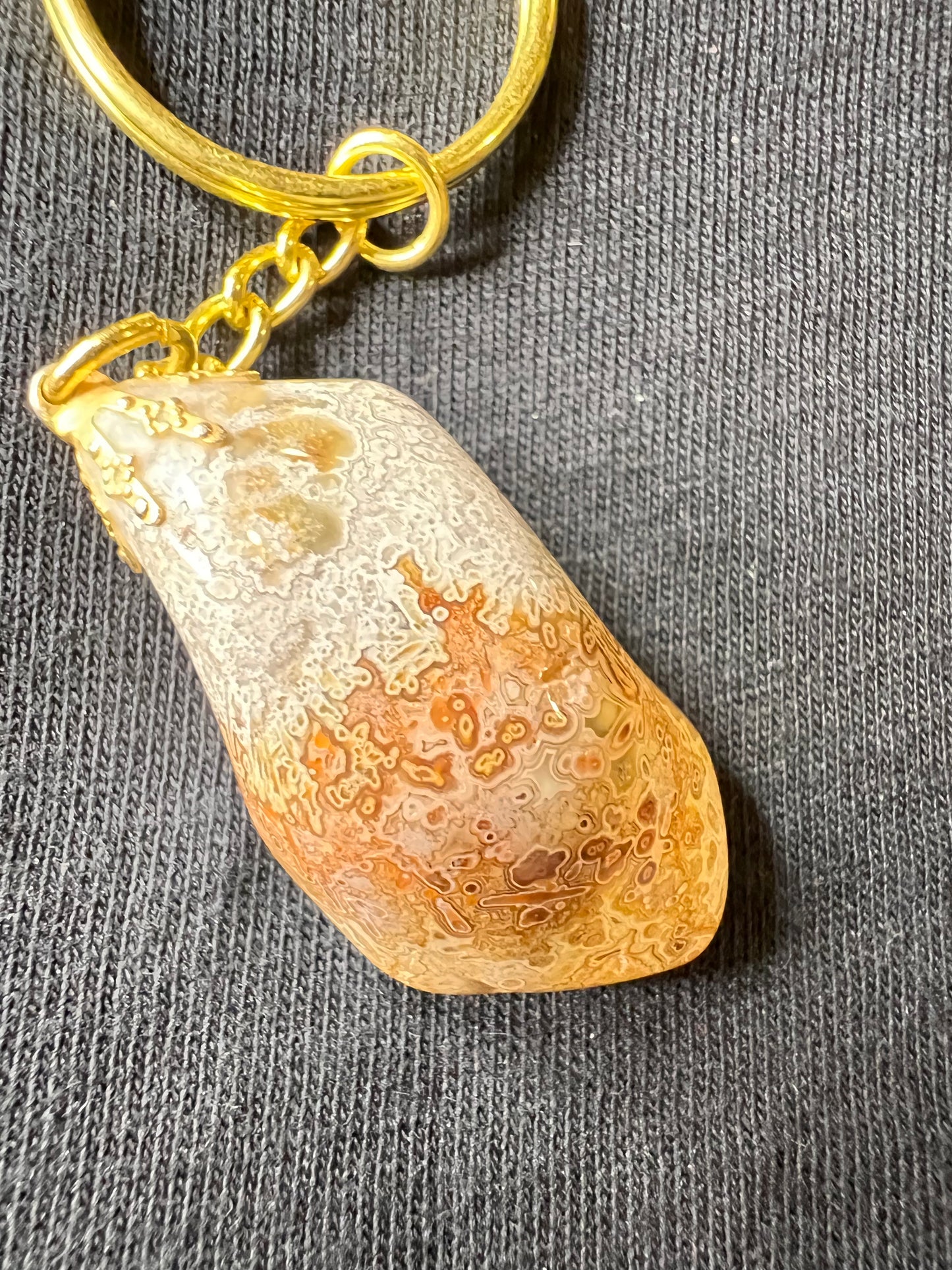 Pink Botswana Agate Keychain