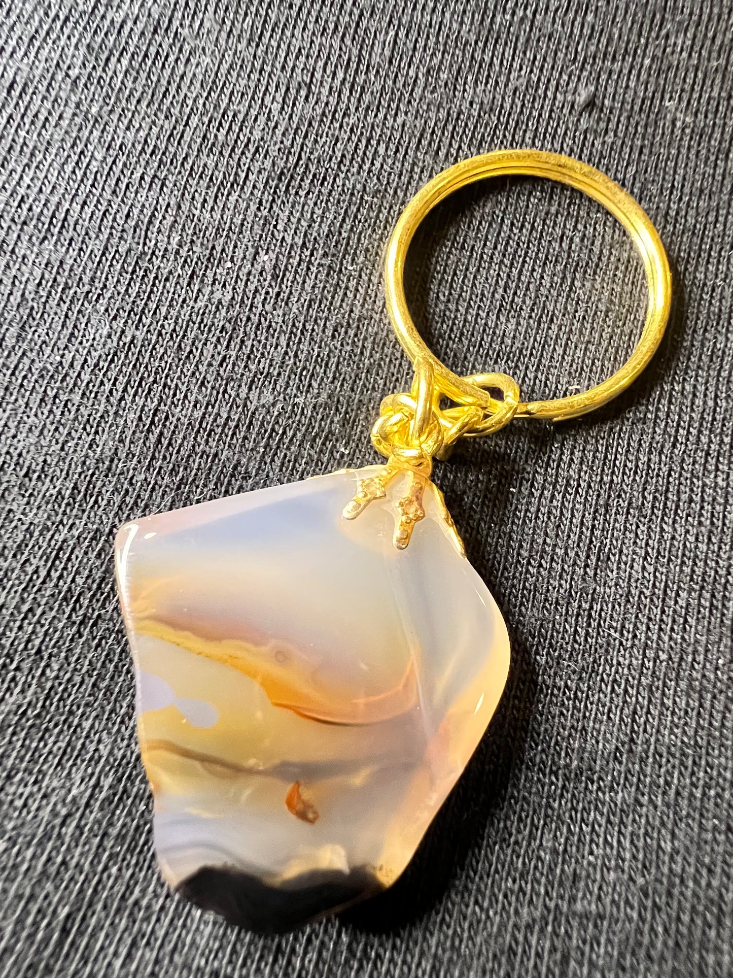 Quartz with black tourmaline Keychains!