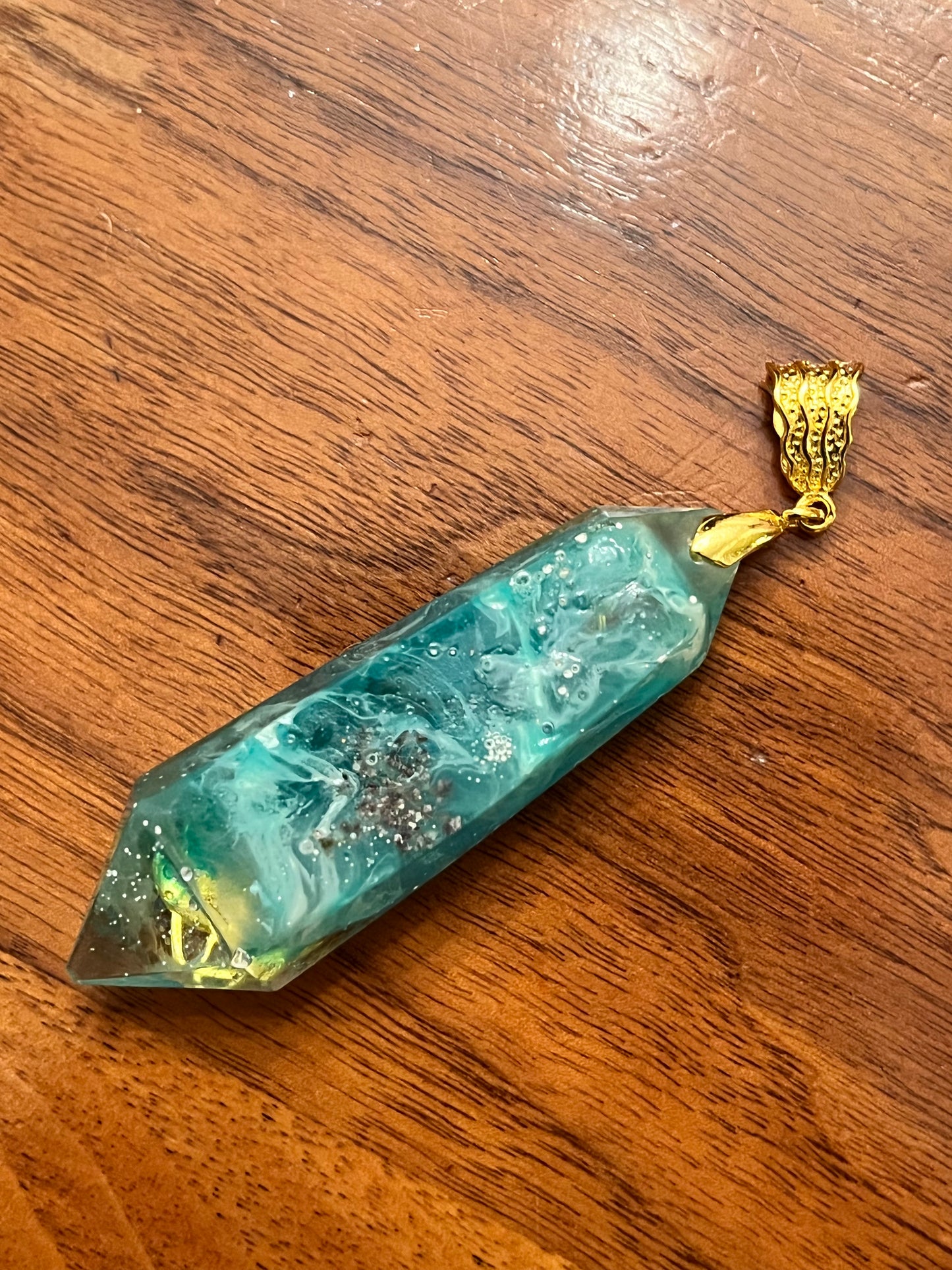 Ocean Blue Jupiter Epoxy Pendant