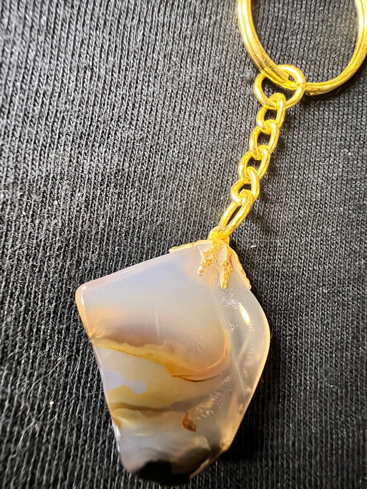 Quartz with black tourmaline Keychains!