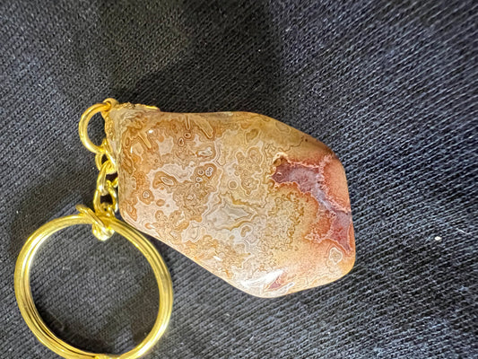 Pink Botswana Agate Keychain