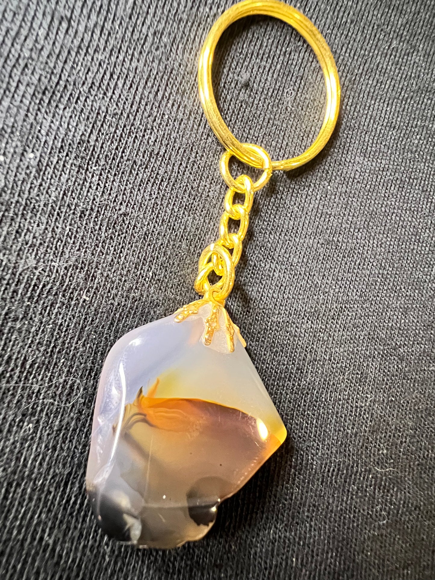 Quartz with black tourmaline Keychains!
