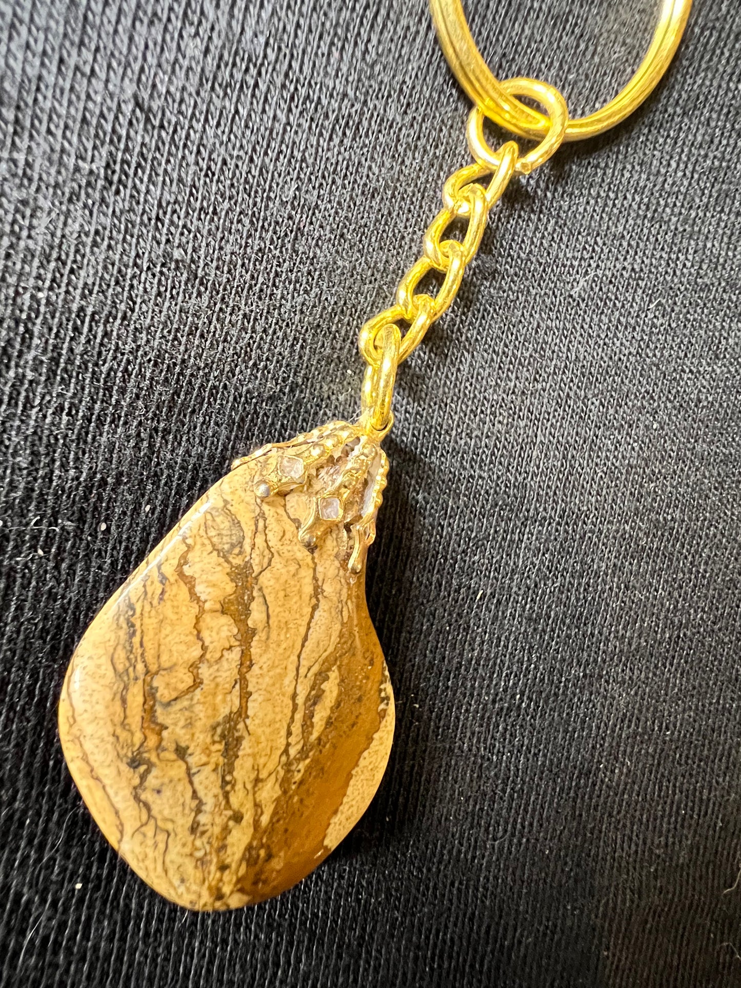 Leopard Skin Gemstone Keychains