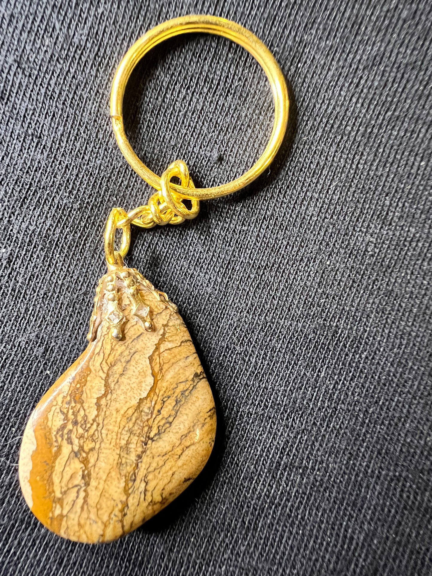 Leopard Skin Gemstone Keychains